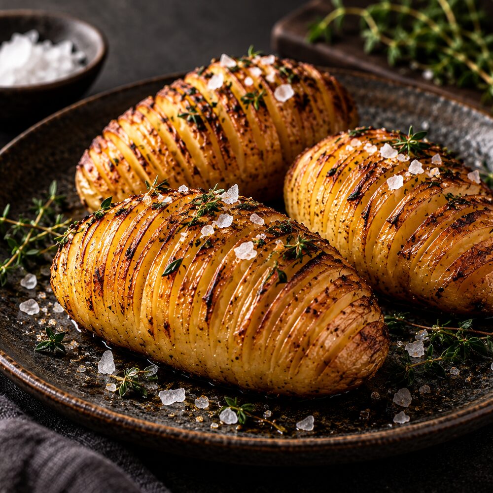 Hasselback brambory s francouzskou omáčkou ravigote
